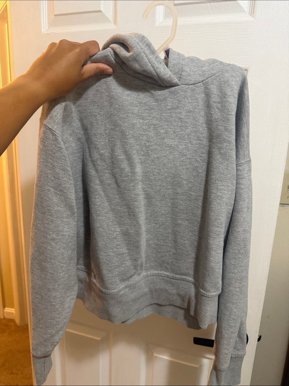 Women’s Zara Medium Cropped style Gray Hooded Sweatshirt Sweater
